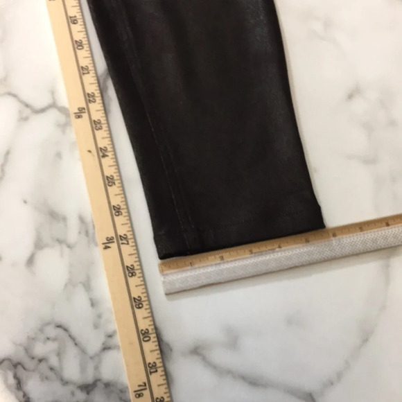 Level 99 Bronze Faux Leather Sienna Tomboy‎ Pants Womens 25 Skinny Leg Coated - Picture 7 of 13